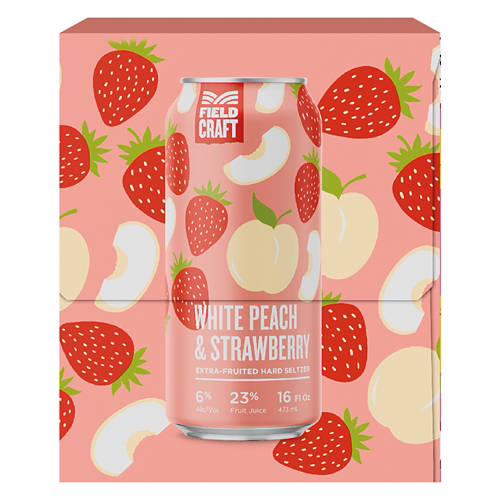 Fieldcraft White Peach & Strawberry Hard Seltzer - 4 pack, 16 fl